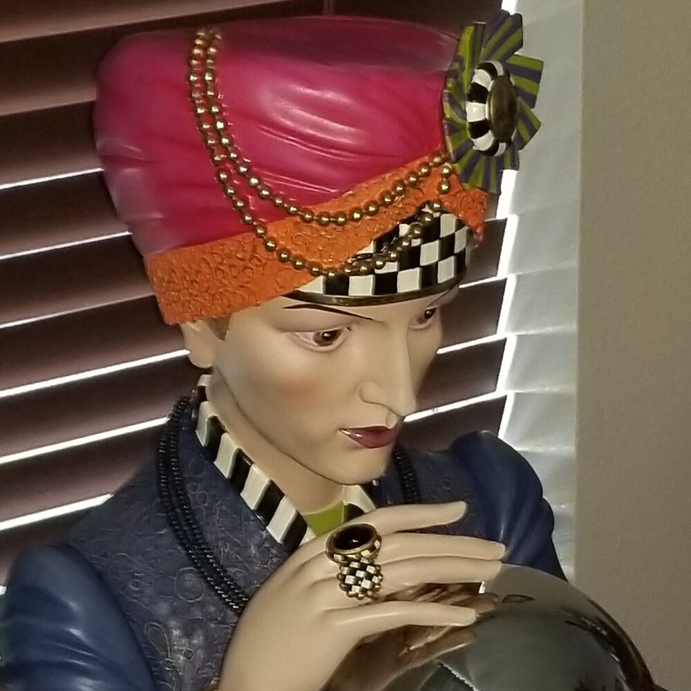 RARE MACKENZIE CHILDS FORTUNE TELLER HALLOWEEN FALL COURTLY CHECK DISPLAY DECOR - Picture 6 of 16